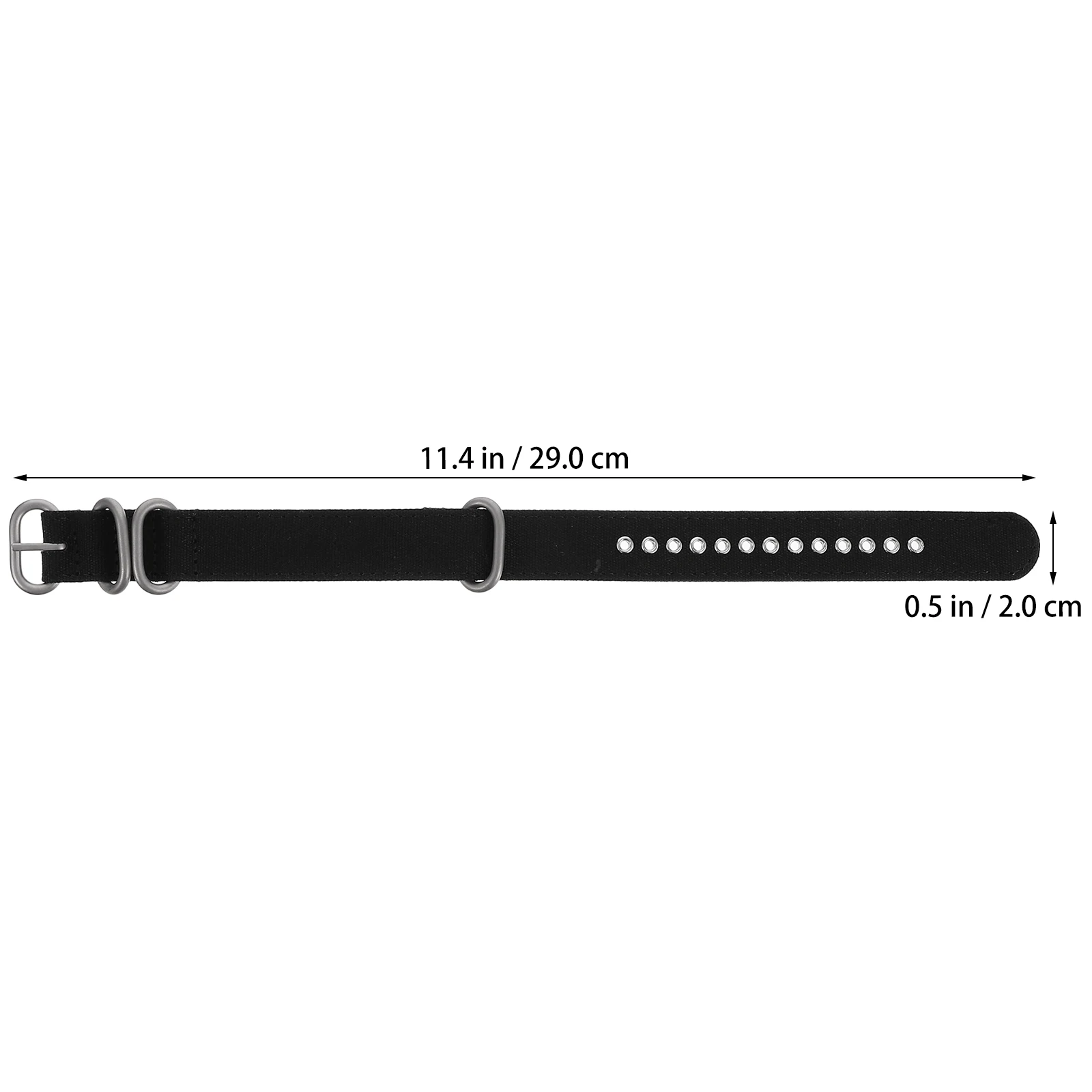 

Canvas Watchband Wristwatch Straps for Men Black Waterproof Durable Cotton Fabric Stainless Steel Buckle Watch Accessories
