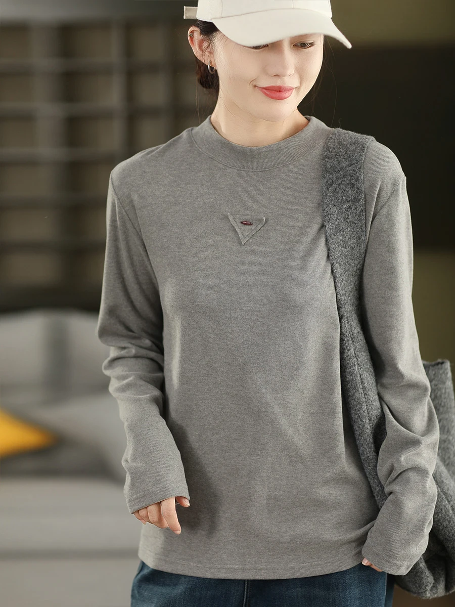 

Теплая женская водолазка с длинным рукавом на флисовой подкладке, универсальная, облегающая, для повседневной носки, в винтажном стиле