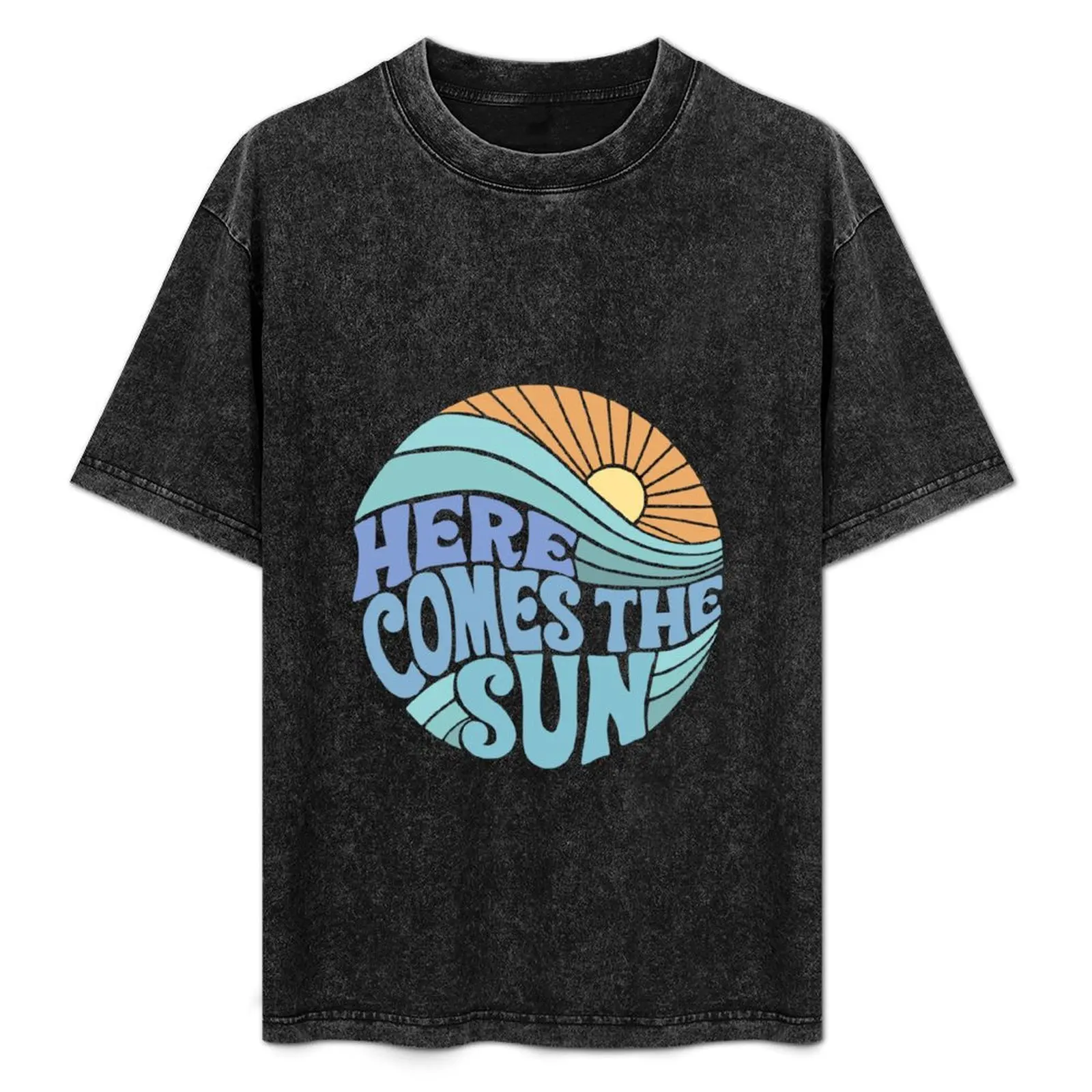 

Blue Groovy Here Comes the Sun T-Shirt graphics anime T-shirt men