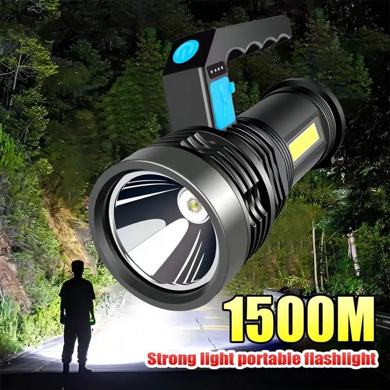 Portable Multifunctional Portable Searchlight Super Bright Camping Supplies COB Light Rechargeable LED Flashlight Portable Light