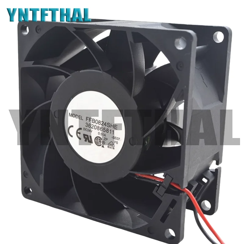 مروحة تبريد جديدة FFB0824SHE 24V 0.51A 2 سلك