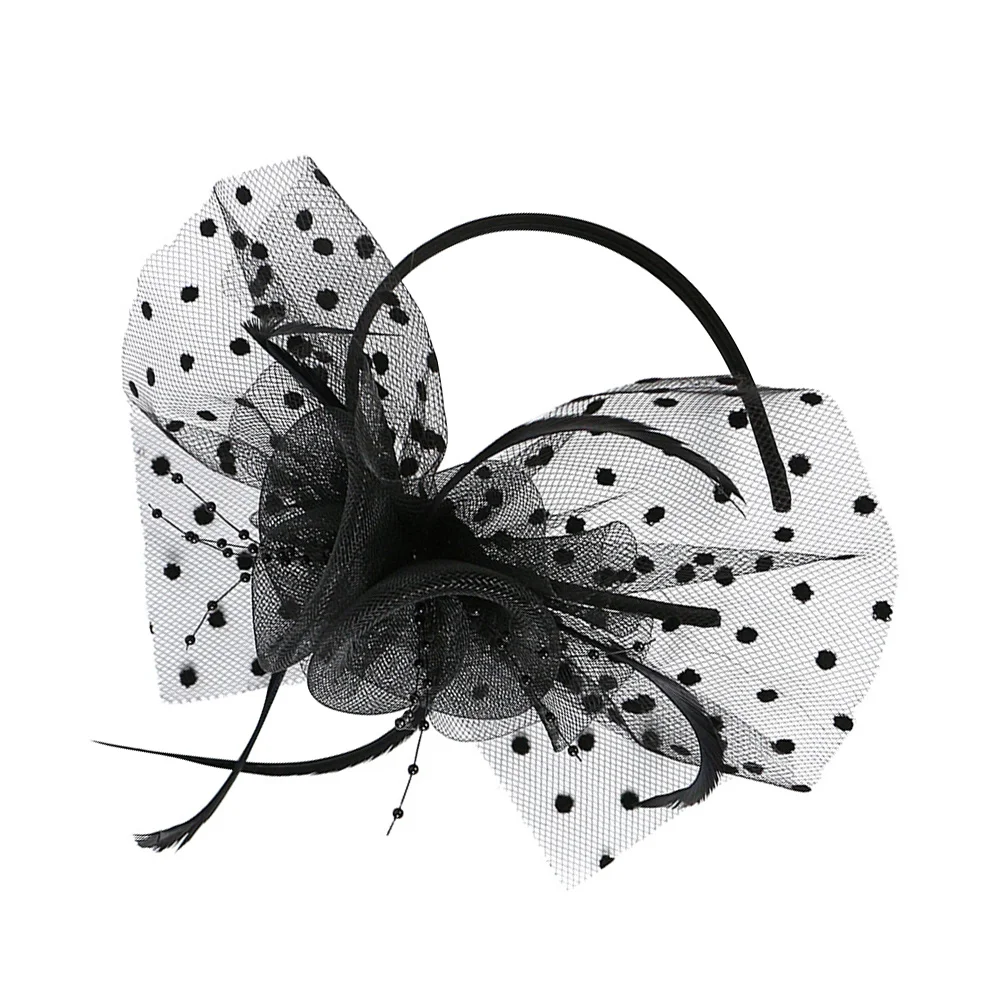 

Кружевная шляпа-волшебник с цветком, элегантная сетчатая повязка на голову, маскарадный головной убор, свадебная повязка для волос, праздничный аксессуар