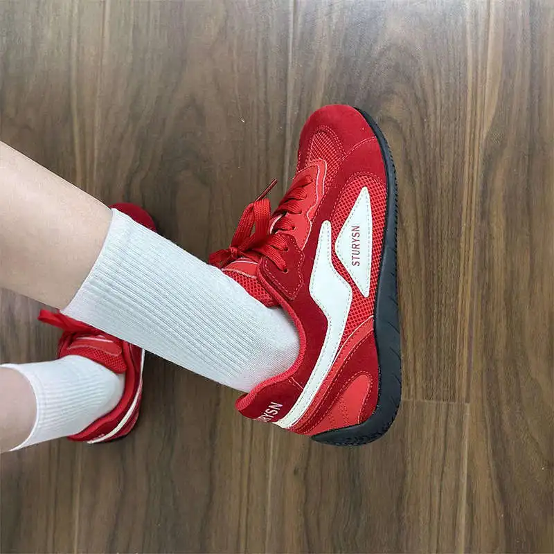 

Желто-белые ретро-спортивные повседневные кроссовки в гонконгском стиле для женщин, весна-осень 2025, с мягкой подошвой, повседневные кроссовки Agan