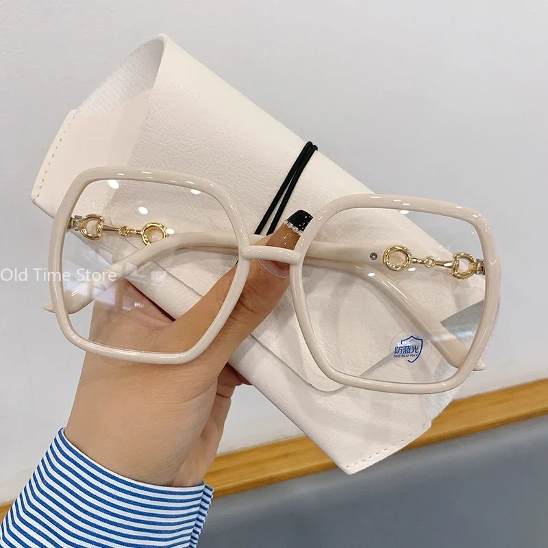 Myopia Glasses for Women and Men New Oversized Square Eyeglasses 0 To-4.0 Lentes Opticos Para Mujer Anti Blue Light Glasses