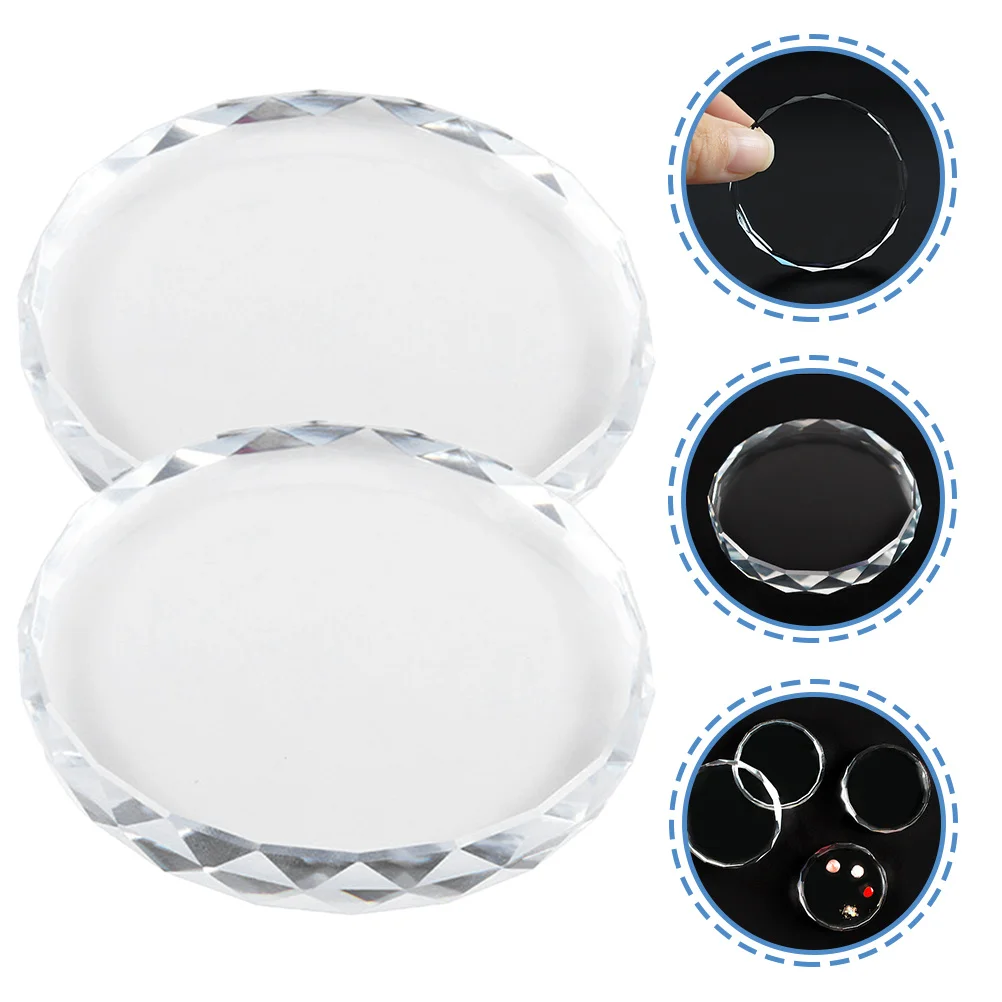 2 قطعة مسمار الفن لوحات اللون خلط البليت قسط كريستال زجاج مانيكير خلط لوحة ل مسمار البولندية الصباغ DIY تصميم أداة