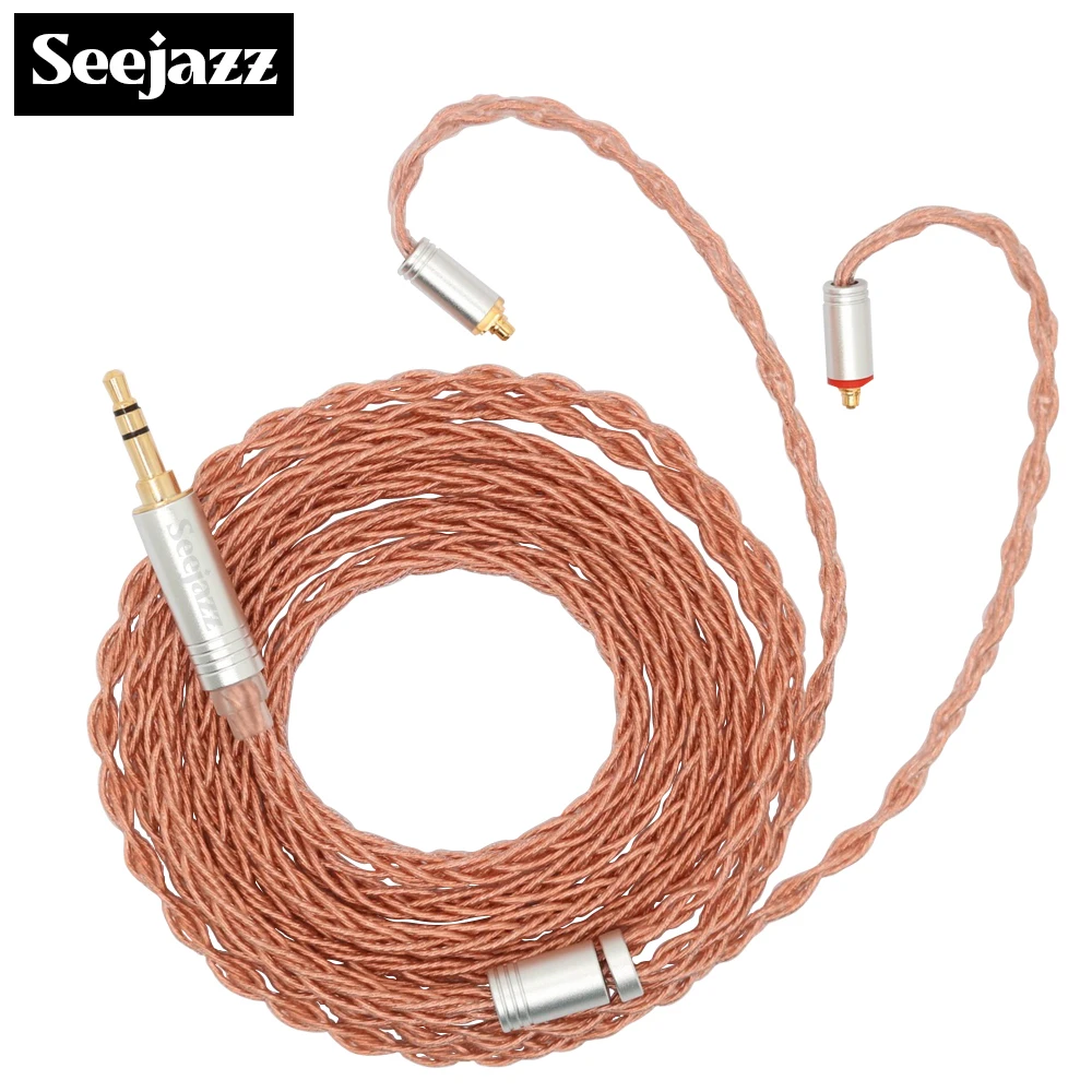 

Seejazz C2-S 8 Core 7N Single Crystal Copper Earphone Cable 192 Core High Purity Copper Conductor Headphone Cables 3.5 4.4mm