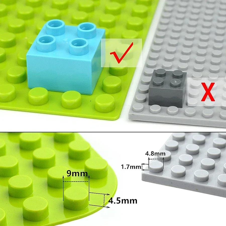 Groot Formaat Baksteen 2X4 Dots 6 Stuks Kleurrijke Dikke Bouwsteen Figuers Compatibel Grote Plaat Accessorie Kid Educatief Duplo 'S Speelgoed