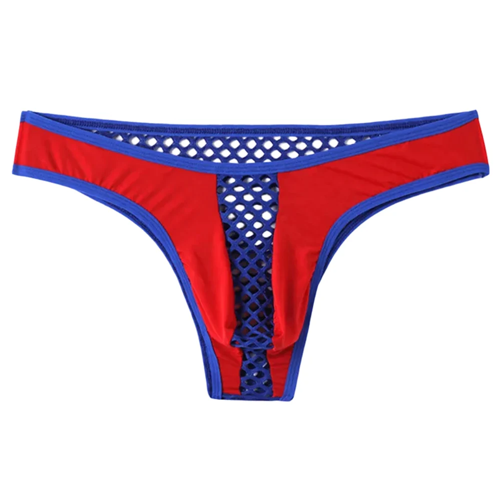 

Men Thin Mesh Sheer Thong Briefs Femboy Bulge Pouch G-String Underwear Stretch Low Rise Panties Hollow Out Soft Sleep Lingerie