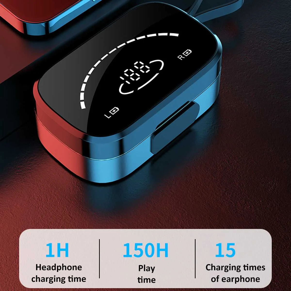 K2-s bluetooth 5.1 earbud nirkabel latensi rendah earphone Gaming dengan mikrofon tampilan Digital cermin 3500mAh kotak pengisi daya