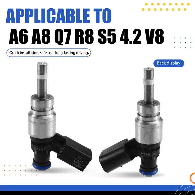 

NEW-Car Fuel Injector Nozzles 4Pcs Set- For A6 A8 Quattro Q7 R8 S5 4.2 V8 Touareg 079906036C 079 906 036 C