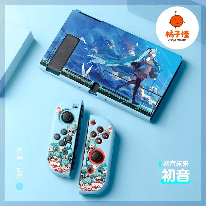 Hatsune Miku Anime Switch NS OLED Cartoon Joycon Console Cover custodia protettiva morbida gioco Host Shell accessori regalo periferico