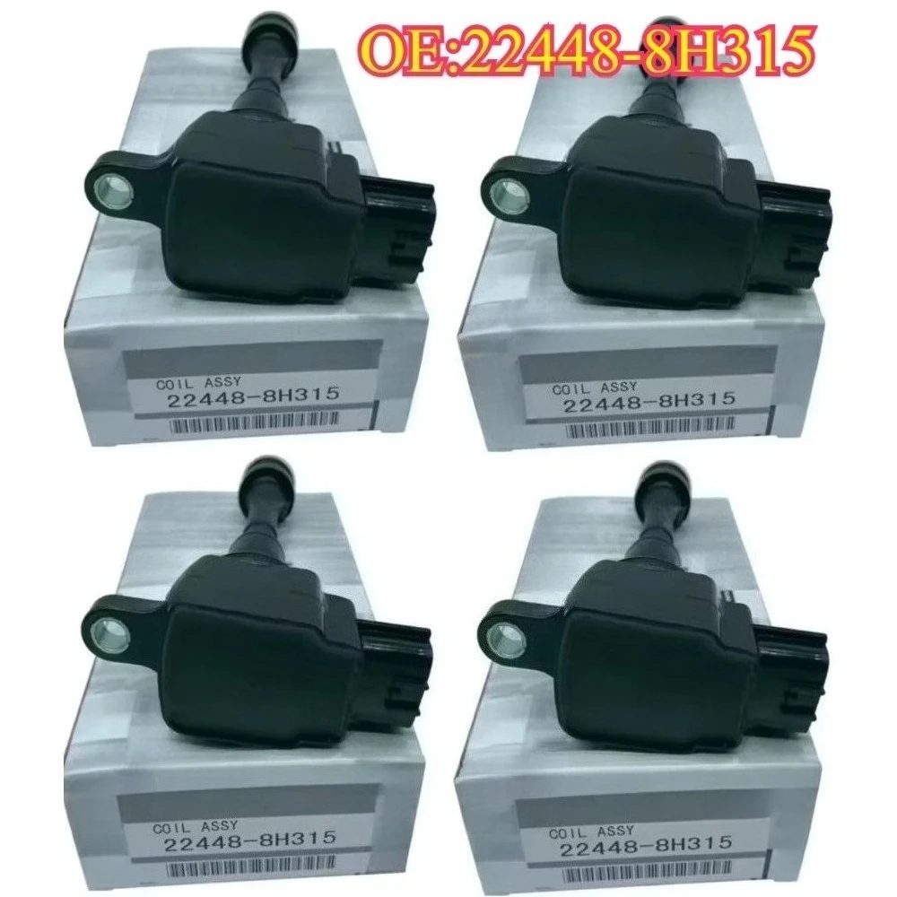 High quality New For 4PCS 22448-8H315 Ignition Coil For Nissan X-trail T30 T31 Primera P12 WP12 2.0 2.5  224488H300 224488H311