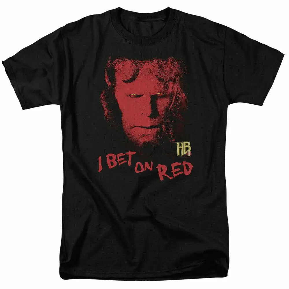 

Hellboy 2 The Golden Army I Bet on Red T Shirt Mens Licensed Movie Tee Black