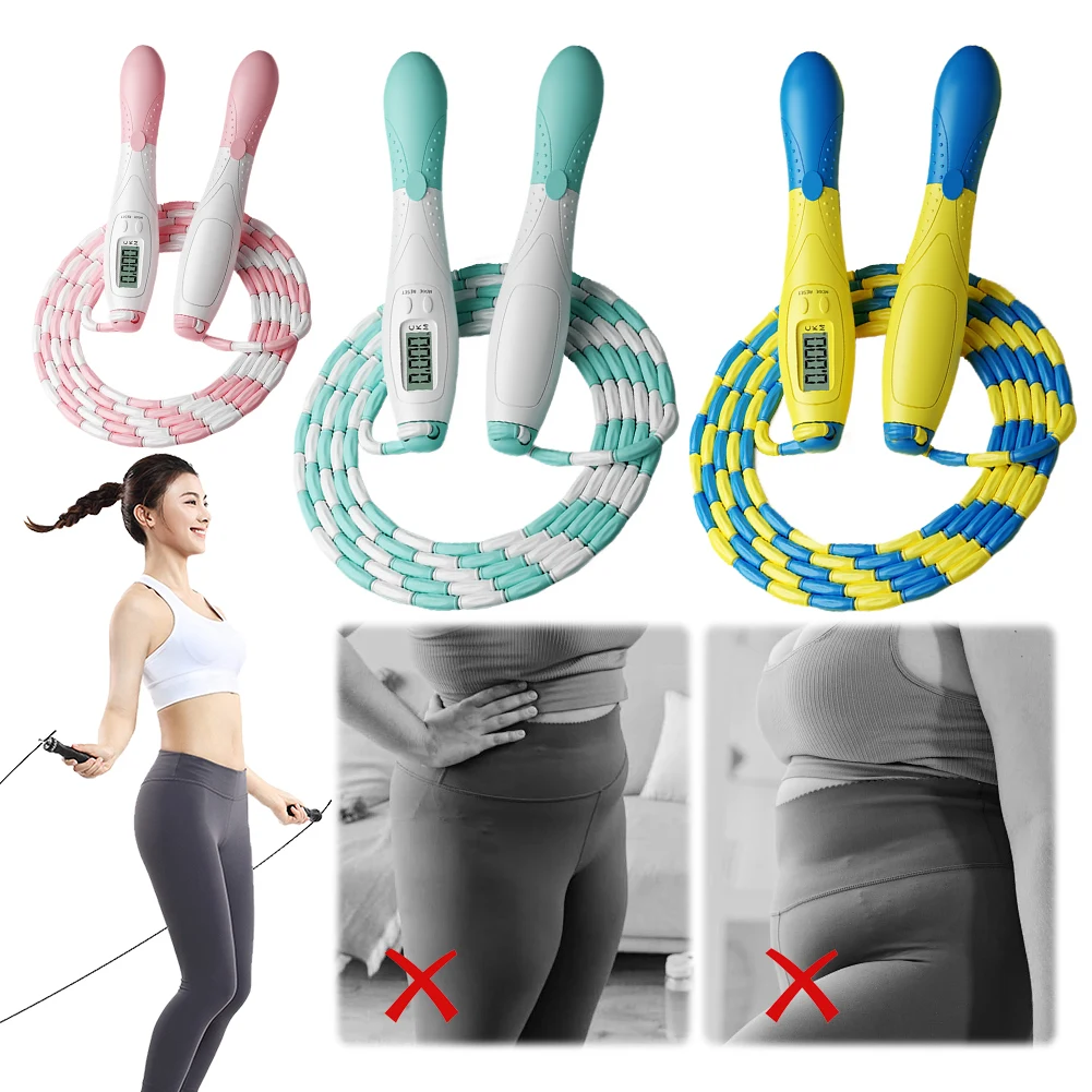 حبل القفز المطرز، حبل الطفر، طول قابل للتعديل، حبل القفز البلاستيكي المجزأ، حبل الطفر الناعم المطرز للأماكن الداخلية والخارجية