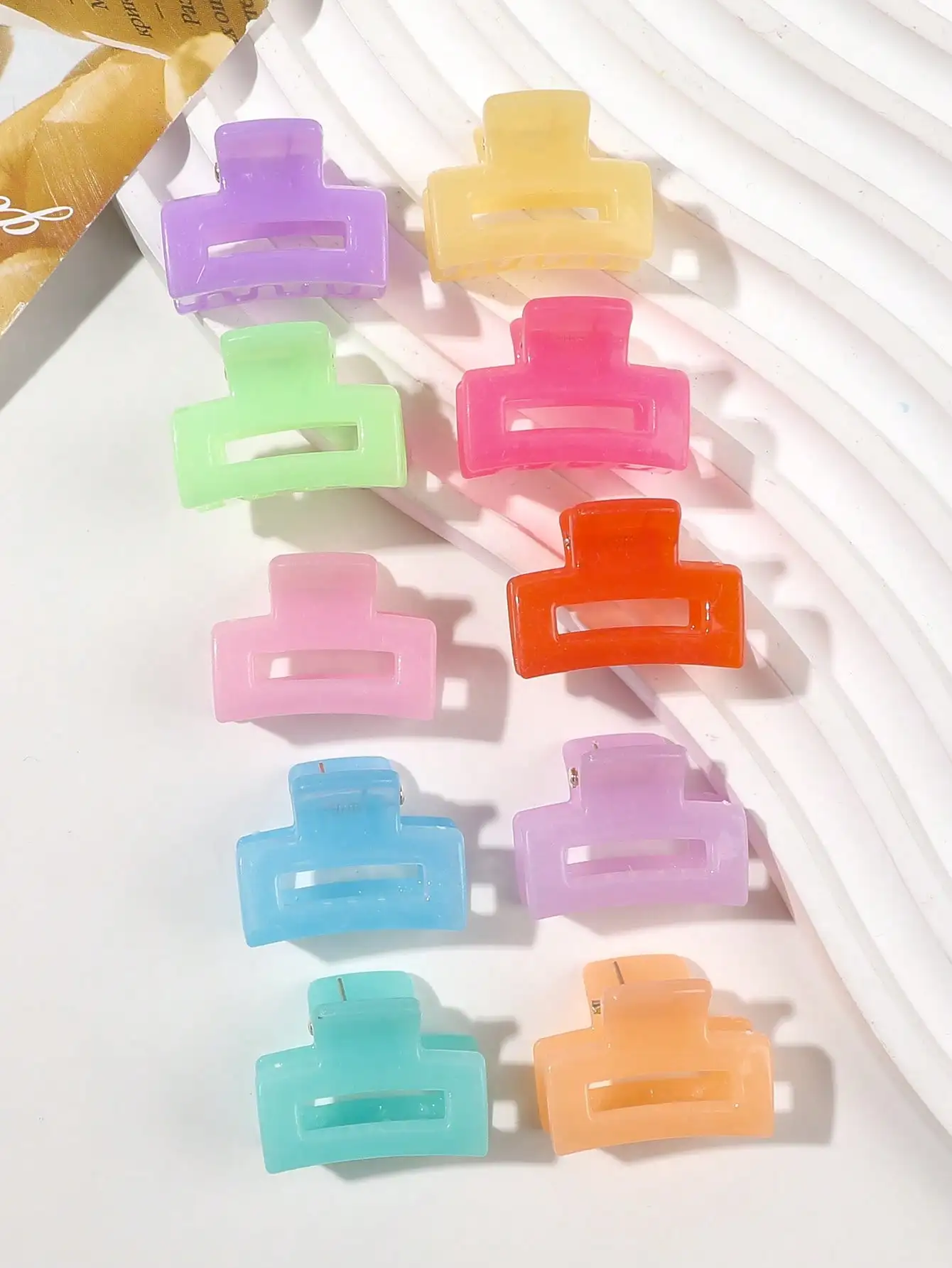 10 Stück Sommer-Macaron-Haarspangen für Frauen und Mädchen, 2,5 cm Rechteckige Haarklammern für Dünnes und Dickes Haar – Detail 19