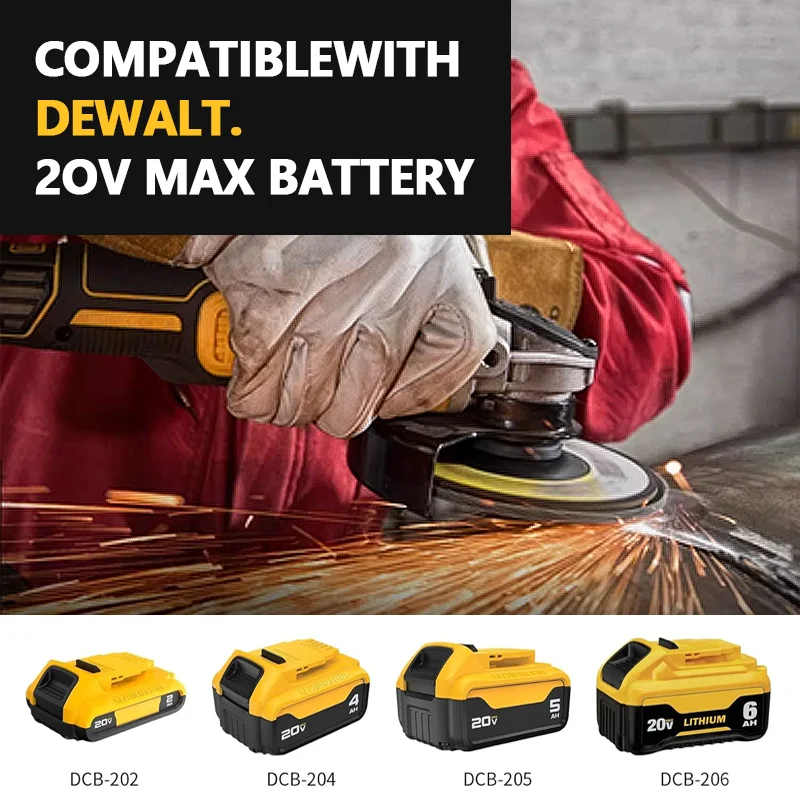 Electric Goddess 125mm Brushless Angle Grinder Cordless Grinding Woodworking Power Tool For Dewalt 20V Battery PIN
