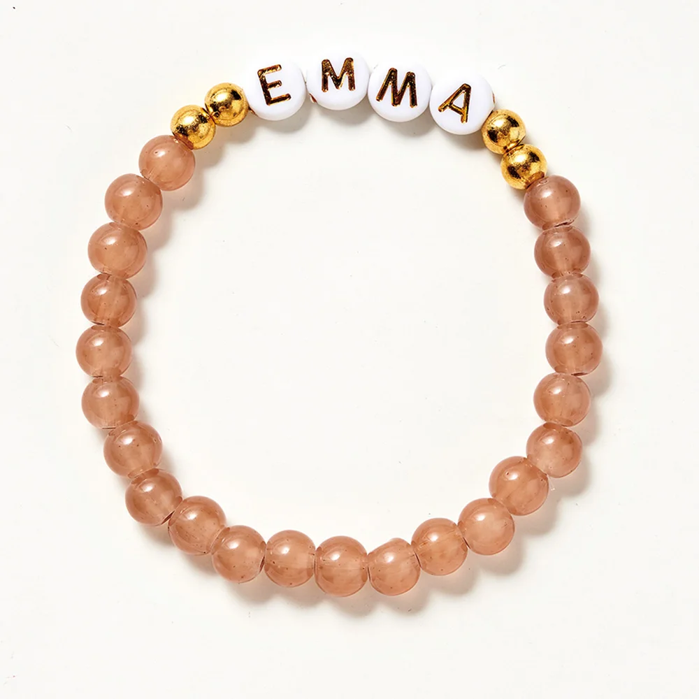 1PC Custom Bracelet - Personalized Engraved Name, Crystal Beads, Cool Touch, DIY, Laser Engraved, Ideal Daily Use Accessory & Ch image 2