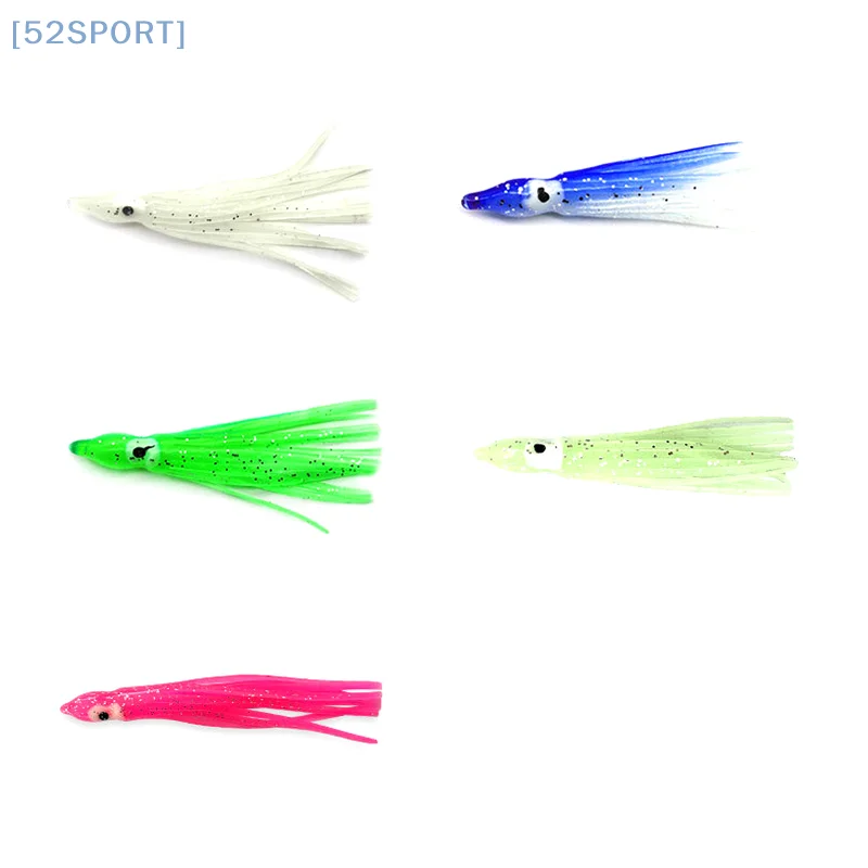 10Pcs/set 9CM Soft Luminous Octopus Fishing Bait Lures Silicone Squid Jigging Artificial Soft Worm Sea Fishing Tool