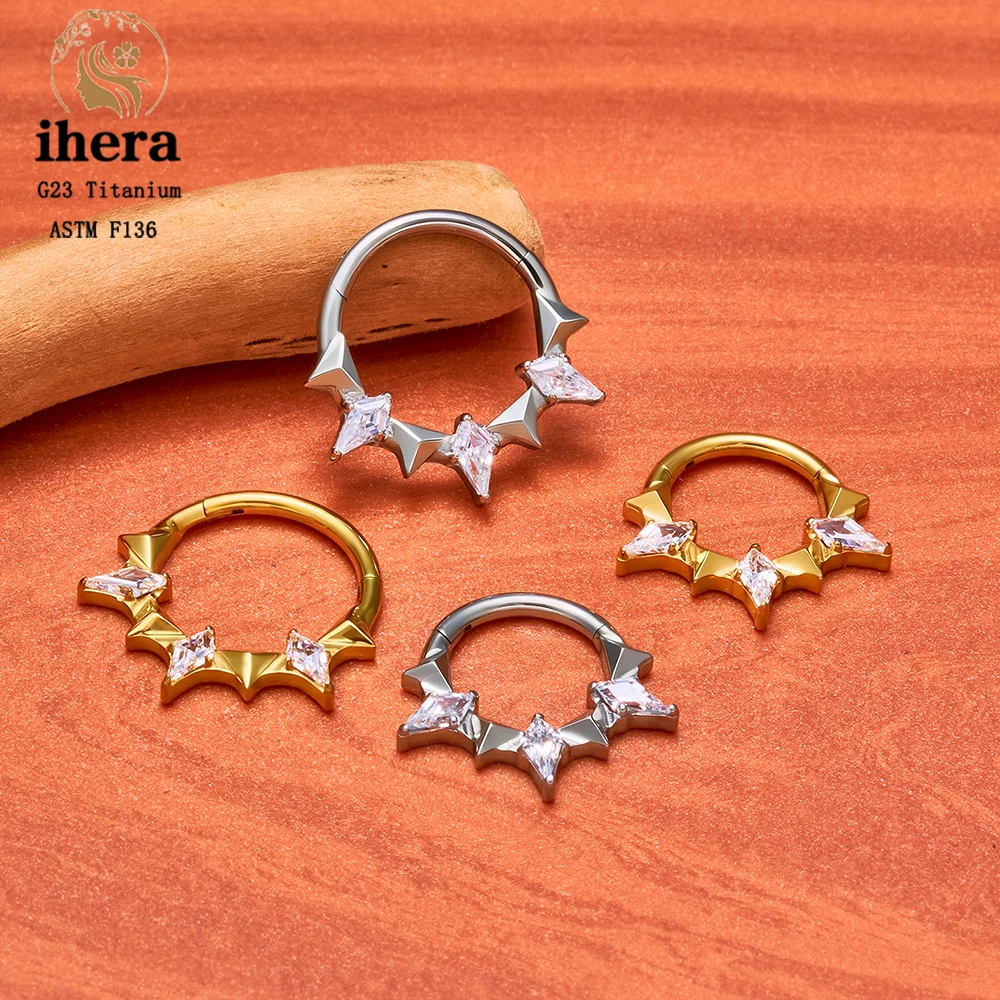 ASTM F136 Titan Birnenförmiger Zirkonia Nasenring 16G Klappbarer Clicker Segment Daith Ohrring Hoop Septum Knorpel Conch Helix Piercing Schmuck – Detail 17