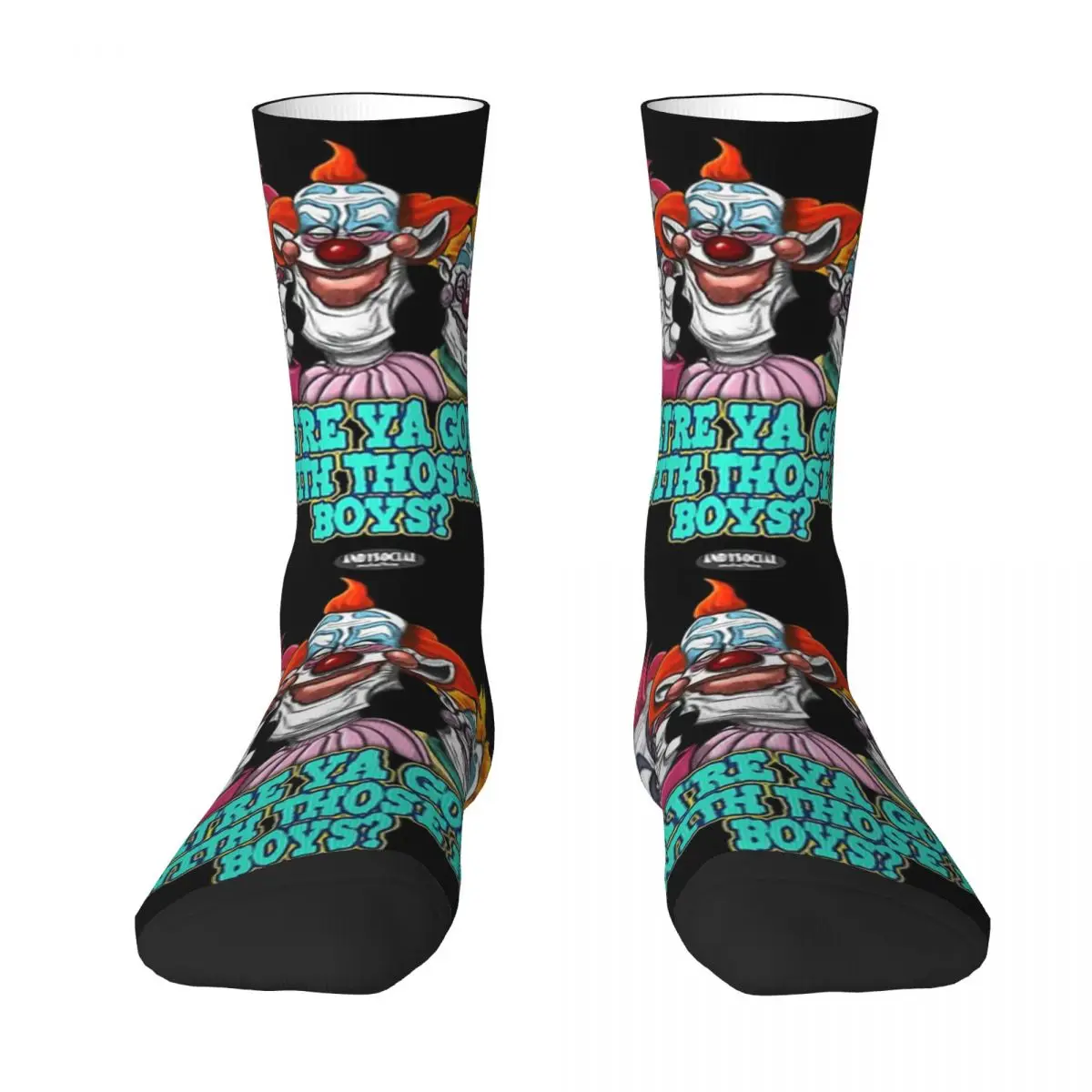 Killer Klowns Classic Men Women Round neck Socks Cycling Novelty Spring Summer Autumn Winter Stockings Gift