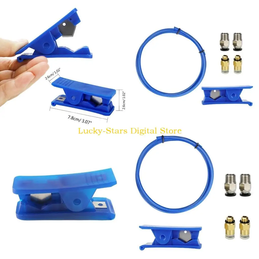 

T3EE PTFE Tubing and Pneumatic Fittings and Tube Cutter for 3D Printer Accessories Tight Tolerances & Corrosion Prevention