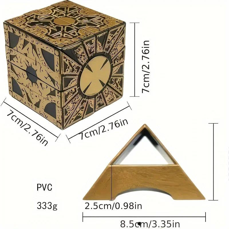 Detachable Hellraiser Puzzle Box, Hellraiser Puzzle Box Functional, Deformation Detachable Lock Puzzle Box. With Base