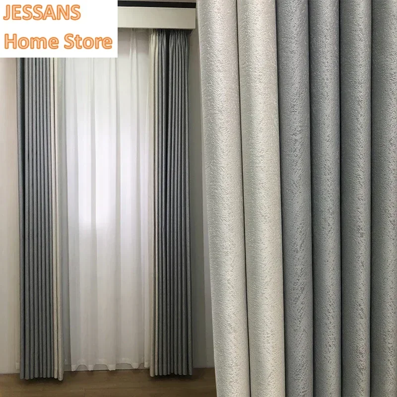 

Custom Size Modern Light Luxury High-precision Blackout Curtains Custom-made for Living Room and Bedroom Bay Windows