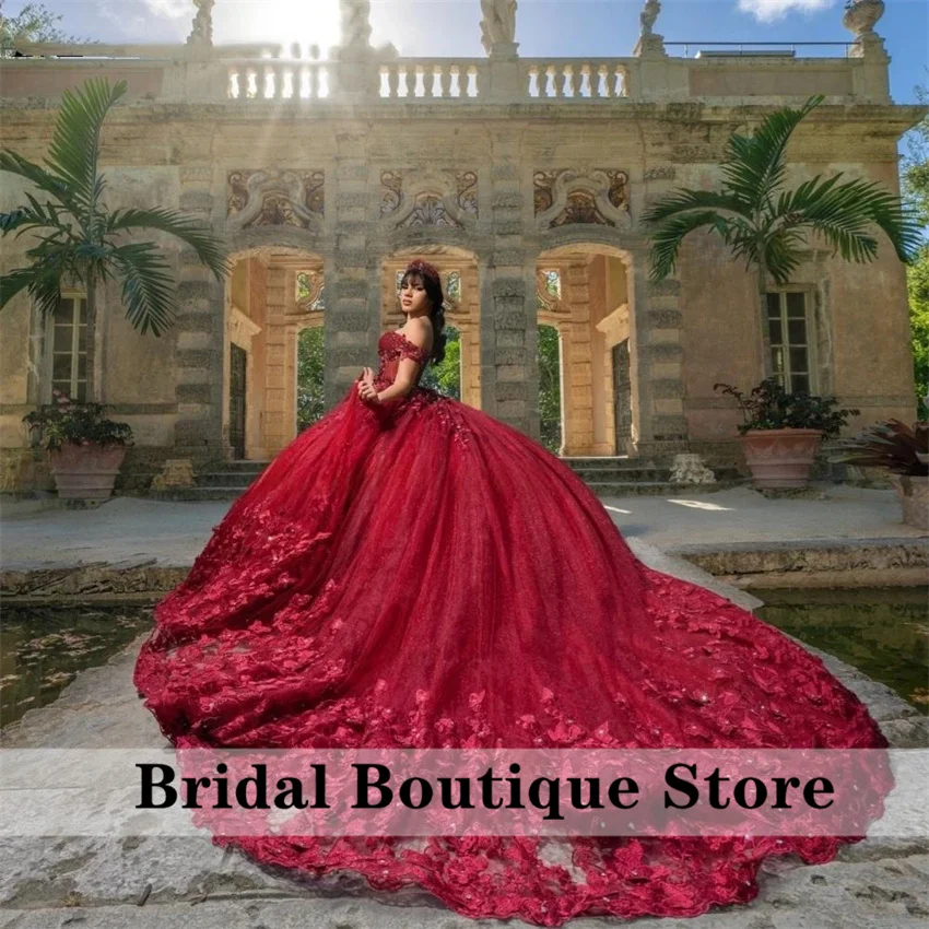 

Бордовое мексиканское бальное платье по индивидуальному заказу, 15-летние платья Quinceanera, платье для дня рождения, выпускного вечера, Vestidos De Festa