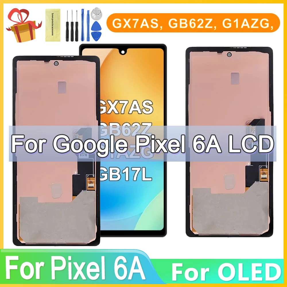 OLED Display for Google Pixel 6A LCD, Touch Panel, Digitizer Assembly Replacement, GB62Z G1AZG, GX7AS Screen For pixel 6a