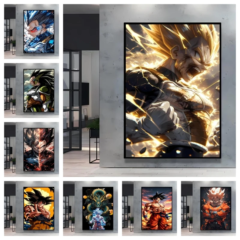 

Super Cool Canvas Artwork Painting Dragon Ball Vegeta Classic Poster Comics Pictures Home Living Room Decoration Paintings Gifts
