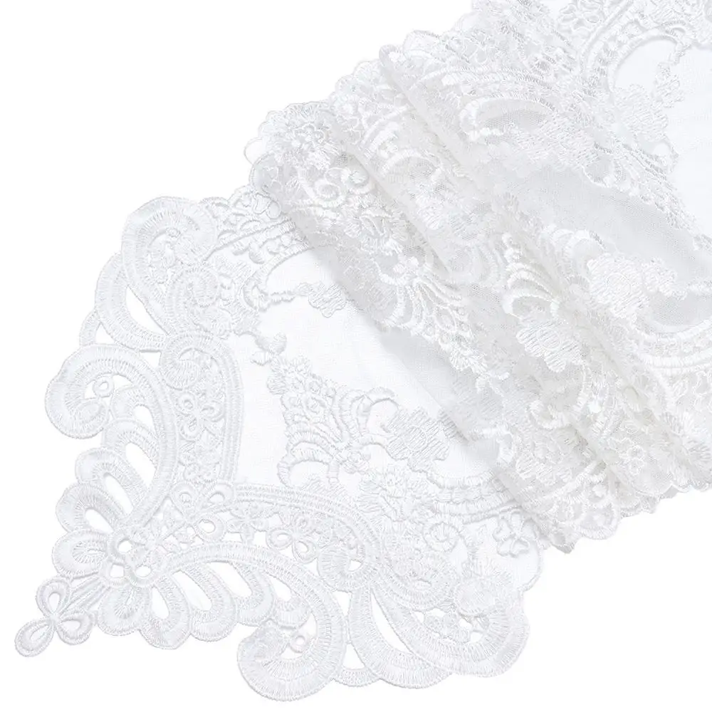 

Proluxe Terylene Table Runner White/Champagne 26*120/150 CM Decorative Tablecloth White Lace Table Runner Cabinet