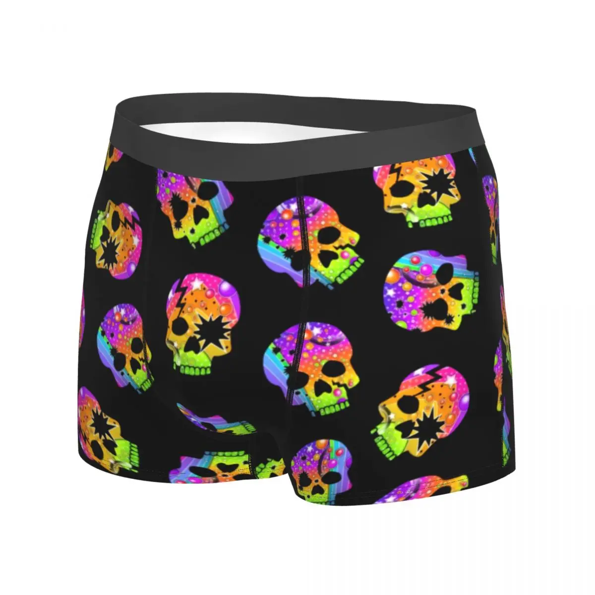 Rainbow Sugar Skull Underwear Halloween Print Males Shorts Briefs Breathable Boxer Shorts Quality Design Large Size Underpants