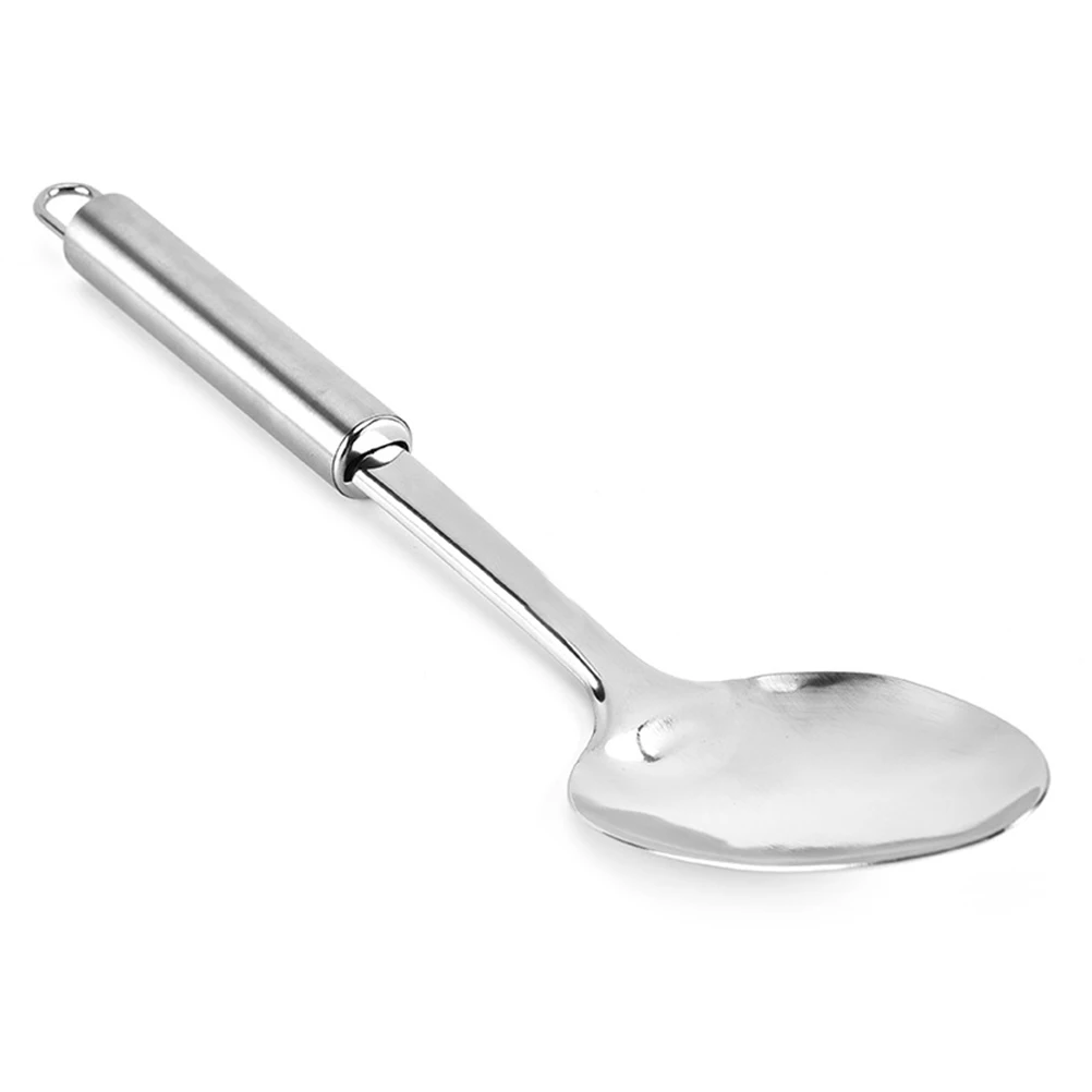 

2pcs StainlessSteelSoupSpoon MiniSilverware NonSlipHandle HangingHole DurableKitchenGadgets Tableware HomeRestaurant HotelUse