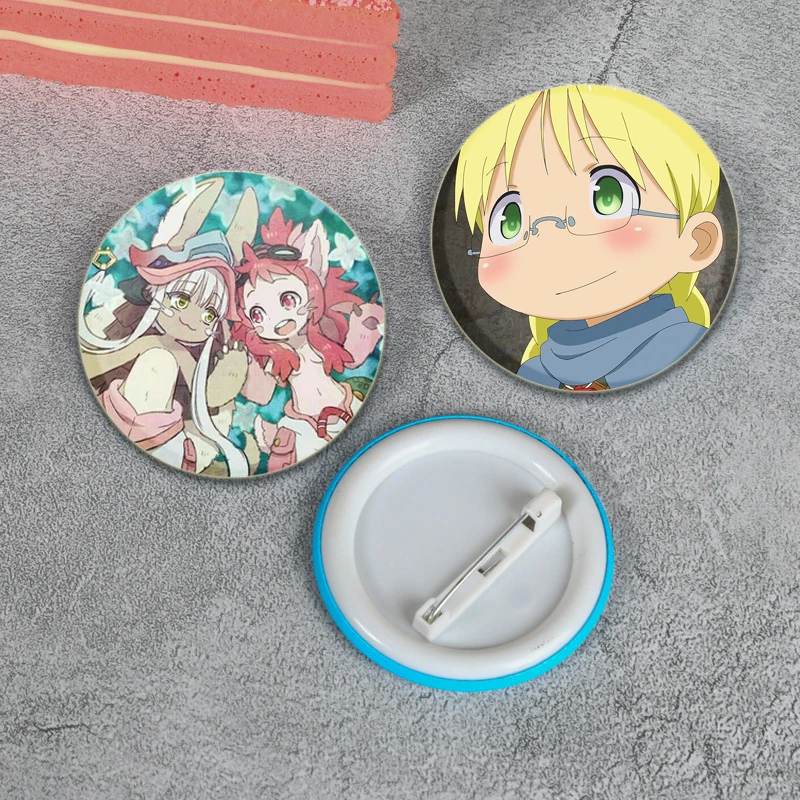 32/44/58mm Anime Made in Abyss  Brooches Creative Round Lapel Pins Cartoon Character Interesting Badge Jewelry Accessories Gifts