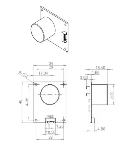 Ze07A-CH2OSensor Módulo 12V Ângulo de Alimentação Sensor Hall Interface Analógica 20MA Detector de Saída de Corrente Máxima para CH2O