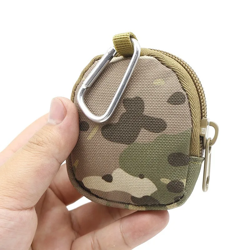 Oxford cloth wear-resistant tactical waist key bag, outdoor triangular buckle round parts storage and protection bag