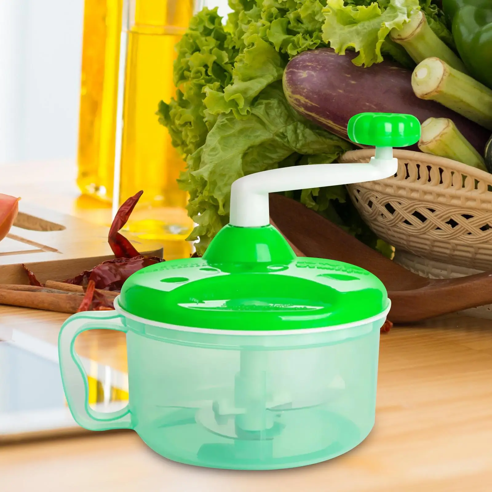 Hand Power Food Chopper Durable Convenient Kitchen Gadget Practical Manual Food Processor for Lettuce Nuts Salad Onion Tomatoes