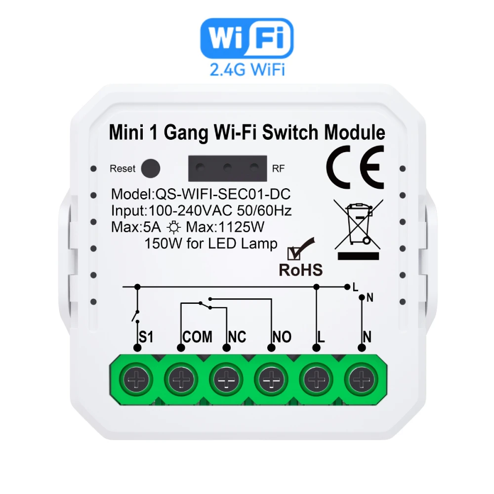 Tuya ZigBee WiFi Smart Switch Module Dry Contact Smart Home DIY Breaker Relay DC 12/24V AC 100-240V Work with Alexa Google Alice Tuya ZigBee WiFi Smart Switch Module Dry Contact Smart Home DIY Breaker Relay DC 12/24V AC 100-240V Work with Alexa Google Alice