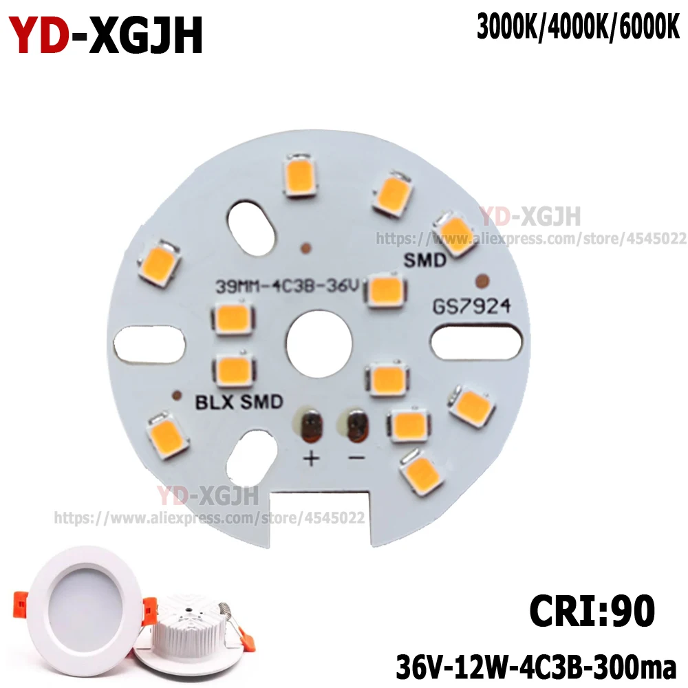 円形LEDチップ電球,光源アクセサリー,5個,2835, 36v,5w,7w,9w,10w,12w,39mm