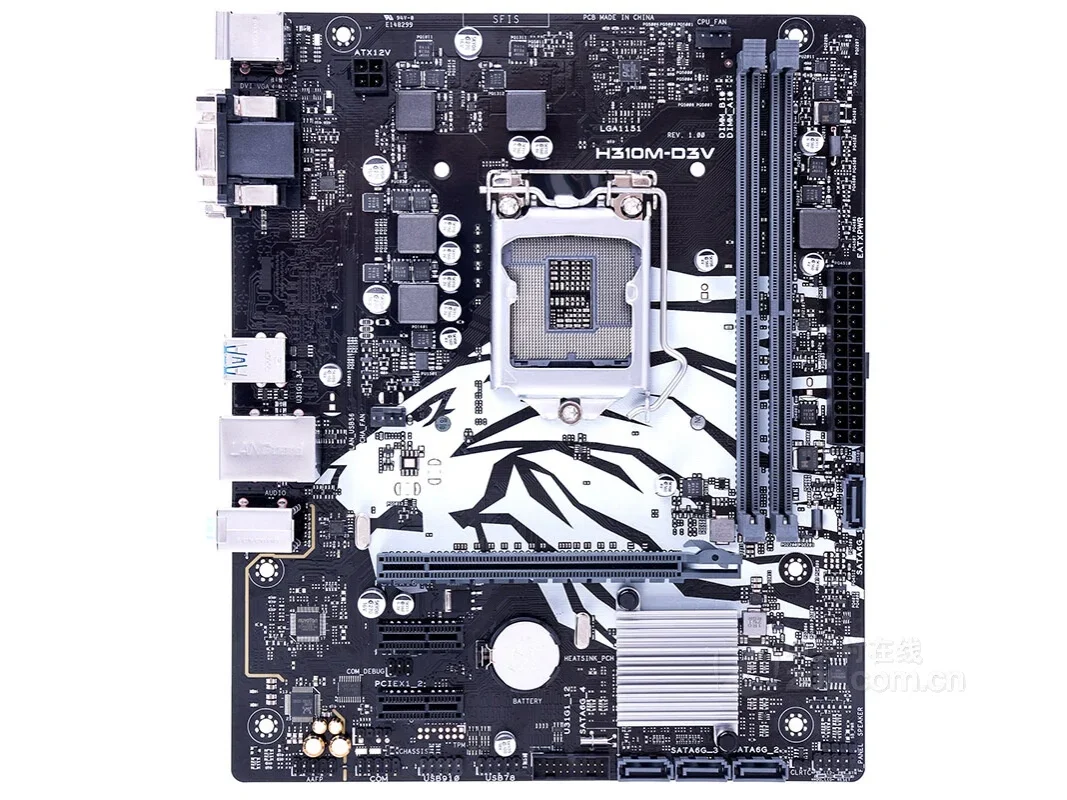 H310M-D3V H310 LGA 1151 carte mère prend en charge i9-9900 i7-9700/9700K i5-9400/8500 i3-8100/9100 CPU DDR4 SATA3 M.2 Micro ATX