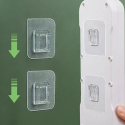 1 Pair Double Sided Wall Adhesive Hook Paste Plug Socket Holder Cable Storage Plug Fixing Organize Seamles Waterproof Reusable