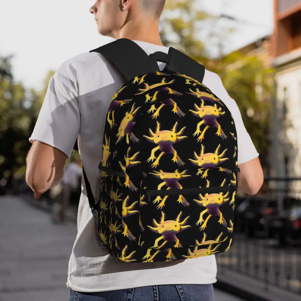 

Студенческий рюкзак Axolotl, школьная сумка, походный дорожный рюкзак для мужчин и женщин, модная сумка для книг, сумки на плечо