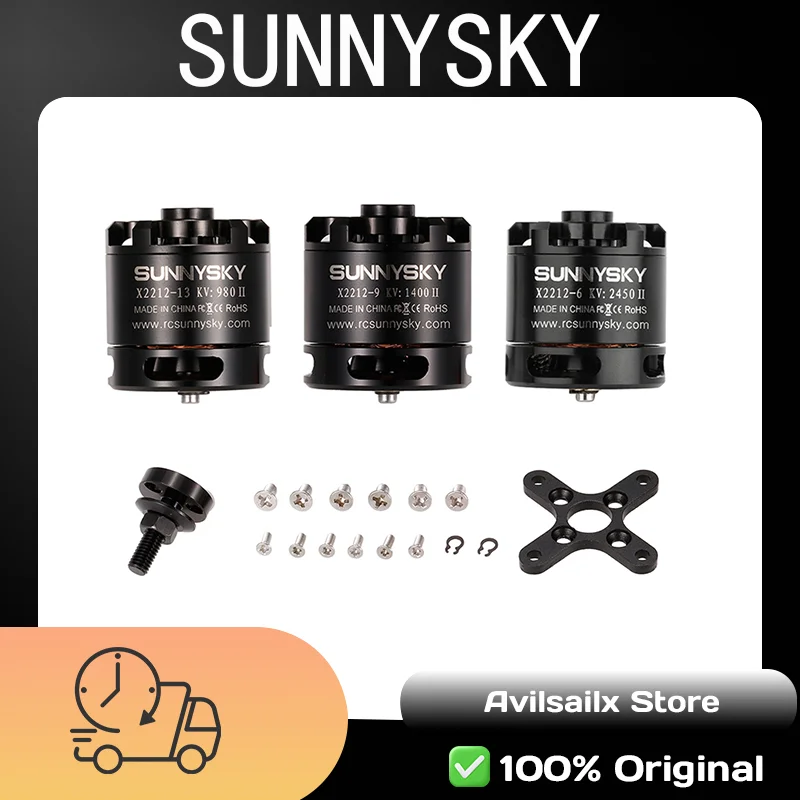 

SUNNYSKY X2212II Бесщеточный двигатель с неподвижным крылом, совместимый с дрона и квадрокоптером, диаметр вала 3,17, 20-40 А, ESC
