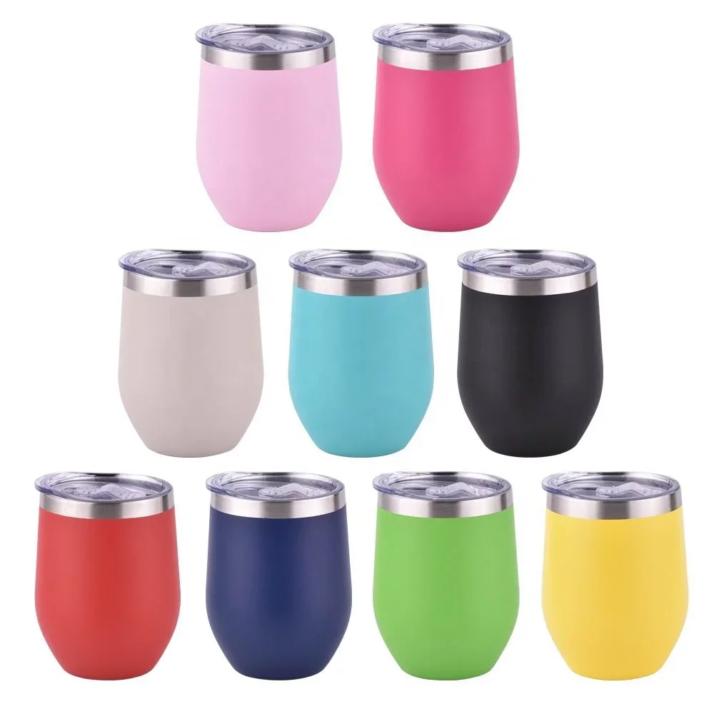 Stemless 12 Oz Termo Thermo Travel Wine Tumbler Cups Double Wall Insulated Stainless Steel Cup