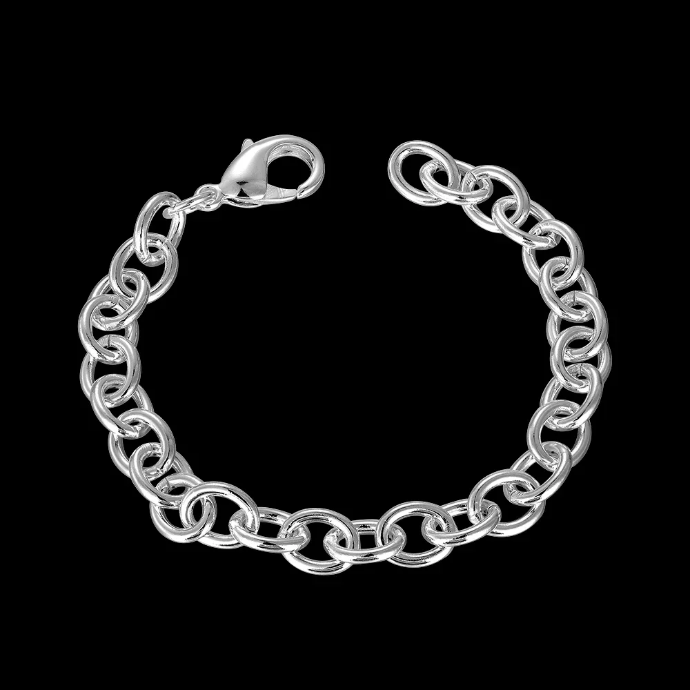 

New Popular Brands 925 Sterling Silver Classic Chain Bracelet For Woman Man 8 Inch Wedding Party Christmas Gifts Fashion Jewelry