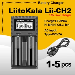 1-5pcs LiItoKala Lii-CH2 Smart Charger Intelligent Battery Charger For 1.5V AA AAA Li-ion Lithium Rechargeable Battery