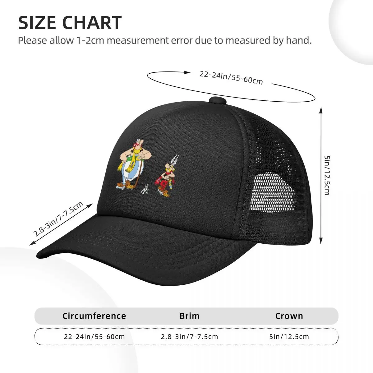 Asterix And Obelix Dogmatix Mesh Baseball Caps Snapback Fashion Baseball Hats Breathable Casual Casquette Outdoor Unisex