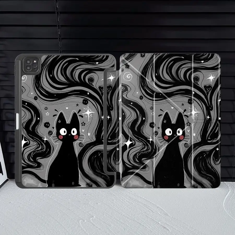 Tablet Case For iPad Air 4 5 M3 M2 1 2 M4 11inch Pro 2025 Pro 11th 10th 9th 8th 7th 12.9inch Mini 6 7 Holder Cover Painting Cat