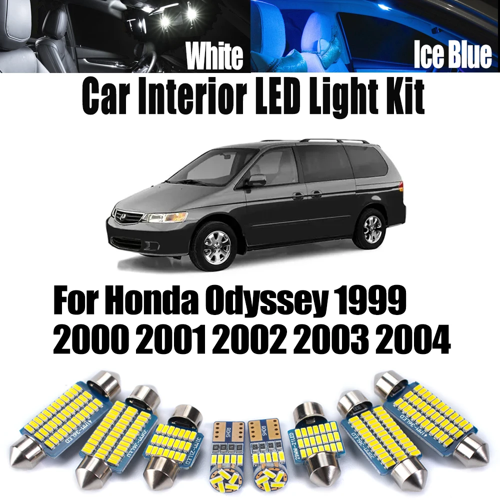 15Pcs For Honda Odyssey 1999 2000 2001 2002 2003 2004 Canbus Vanity Mirror Bulbs Car LED Interior Reading Dome Trunk Light Kit
