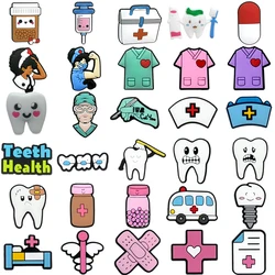 1PCS Medical Shoe Charms Teeth Health Nurse Pill Shoe Accessories Pins for Clog Nurse Doctor Shoe Decoration Jean Pendant Gifts